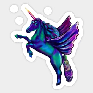 Unicorn - sparkly, glittery, magical, winged unicorn Sticker